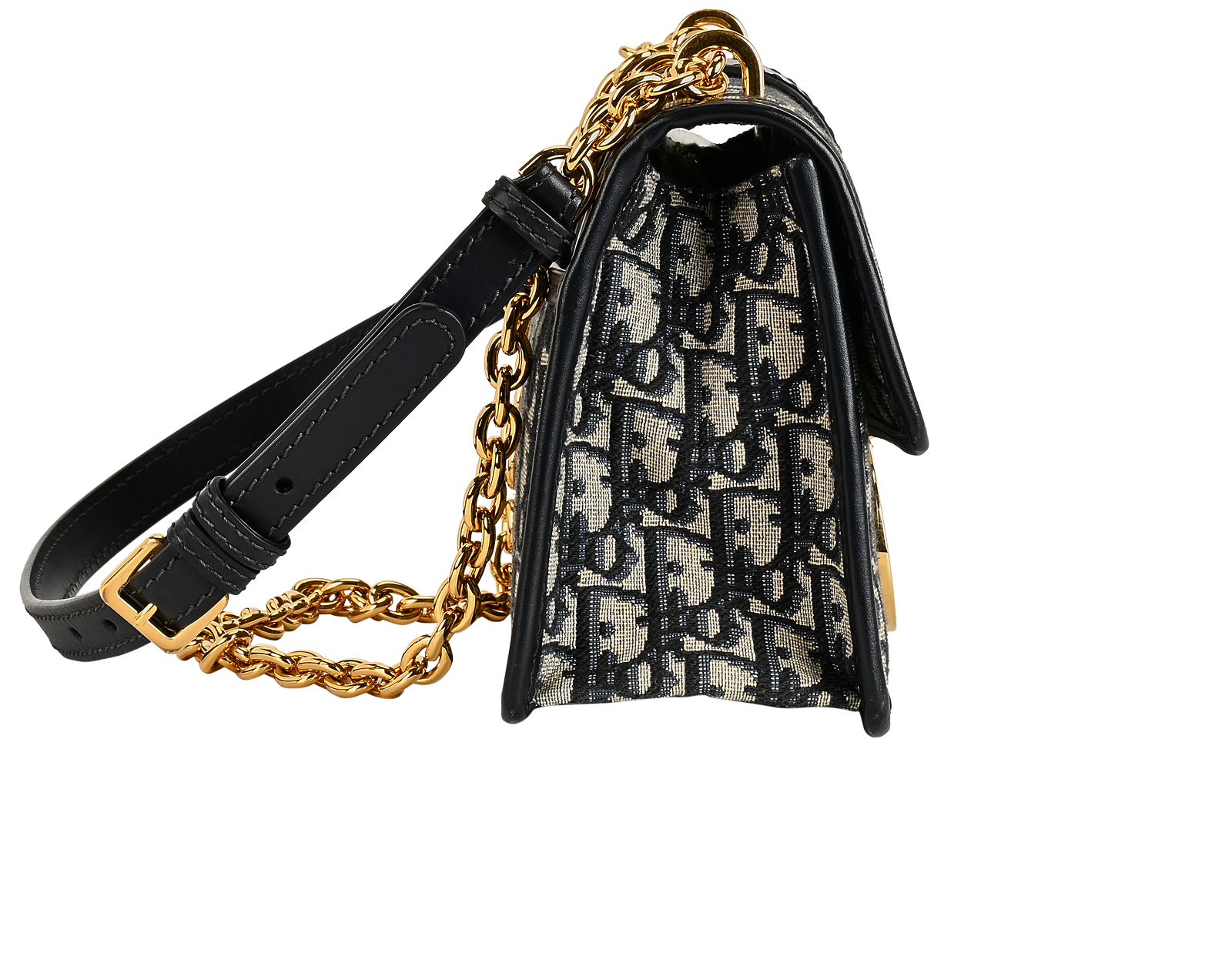 30 Montaigne, &pound;2,100, Handbags, Blue/Grey, Canvas/Leather, Side view